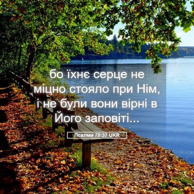 Picture 05 - Псалми 78:37 UKR - бо їхнє серце не міцно - Bible Verse Picture
