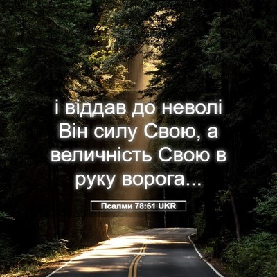 Picture 05 - Псалми 78:61 UKR - і віддав до неволі Він силу - Bible Verse Picture