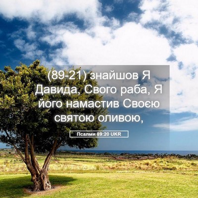 Picture 05 - Псалми 89:20 UKR - (89-21) знайшов Я Давида, - Bible Verse Picture