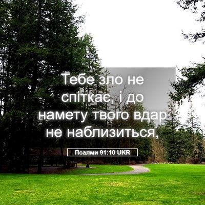 Picture 05 - Псалми 91:10 UKR - Тебе зло не спіткає, і до - Bible Verse Picture