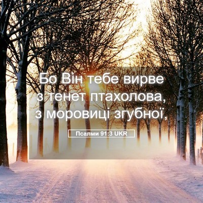 Picture 05 - Псалми 91:3 UKR - Бо Він тебе вирве з тенет - Bible Verse Picture