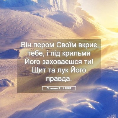 Picture 05 - Псалми 91:4 UKR - Він пером Своїм вкриє тебе, - Bible Verse Picture