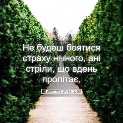 Picture 05 - Псалми 91:5 UKR - Не будеш боятися страху - Bible Verse Picture