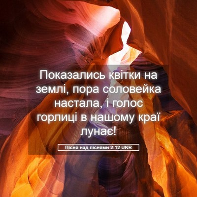 Picture 05 - Пісня над піснями 2:12 UKR - Показались квітки на - Bible Verse Picture