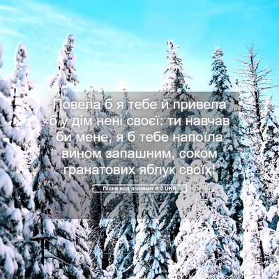 Picture 05 - Пісня над піснями 8:2 UKR - Повела б я тебе й привела б - Bible Verse Picture