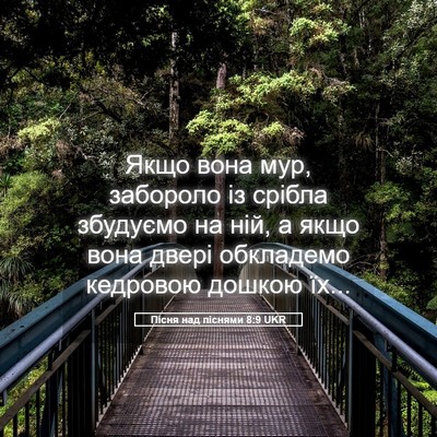 Picture 05 - Пісня над піснями 8:9 UKR - Якщо вона мур, забороло із - Bible Verse Picture