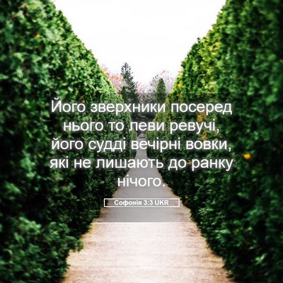 Picture 05 - Софонія 3:3 UKR - Його зверхники посеред - Bible Verse Picture