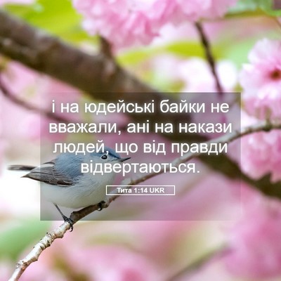 Picture 05 - Тита 1:14 UKR - і на юдейські байки не - Bible Verse Picture