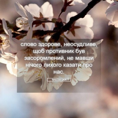 Picture 05 - Тита 2:8 UKR - слово здорове, неосудливе, - Bible Verse Picture