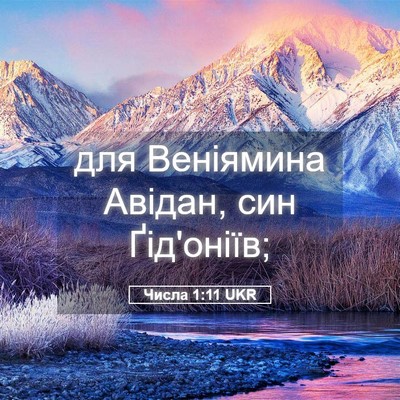 Picture 05 - Числа 1:11 UKR - для Веніямина Авідан, син - Bible Verse Picture