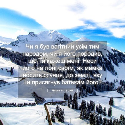 Picture 05 - Числа 11:12 UKR - Чи я був вагітний усім тим - Bible Verse Picture