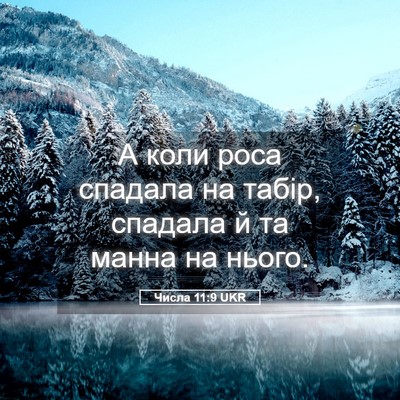 Picture 05 - Числа 11:9 UKR - А коли роса спадала на - Bible Verse Picture