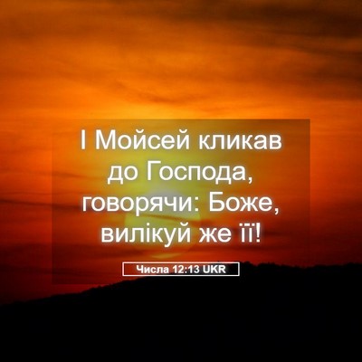 Picture 05 - Числа 12:13 UKR - І Мойсей кликав до Господа, - Bible Verse Picture