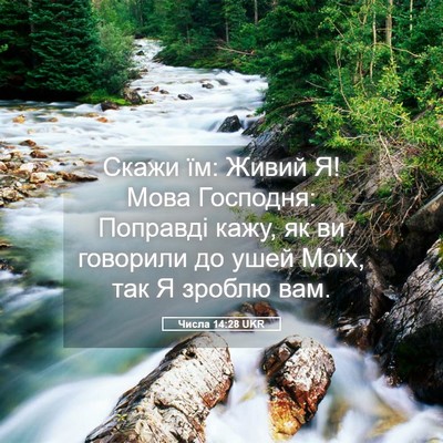 Picture 05 - Числа 14:28 UKR - Скажи їм: Живий Я! Мова - Bible Verse Picture
