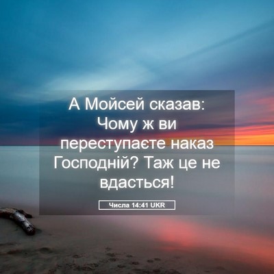 Picture 05 - Числа 14:41 UKR - А Мойсей сказав: Чому ж ви - Bible Verse Picture