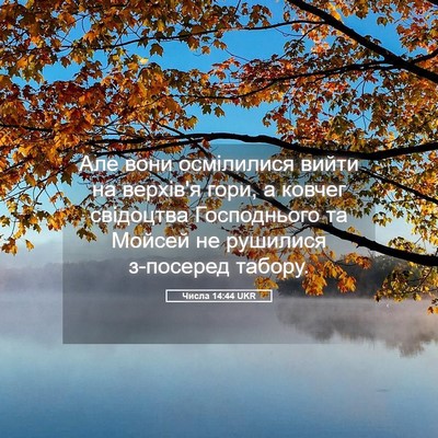 Picture 05 - Числа 14:44 UKR - Але вони осмілилися вийти - Bible Verse Picture