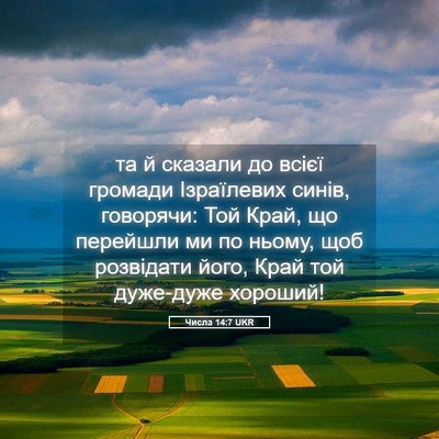 Picture 05 - Числа 14:7 UKR - та й сказали до всієї - Bible Verse Picture