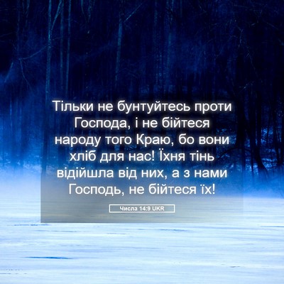 Picture 05 - Числа 14:9 UKR - Тільки не бунтуйтесь проти - Bible Verse Picture