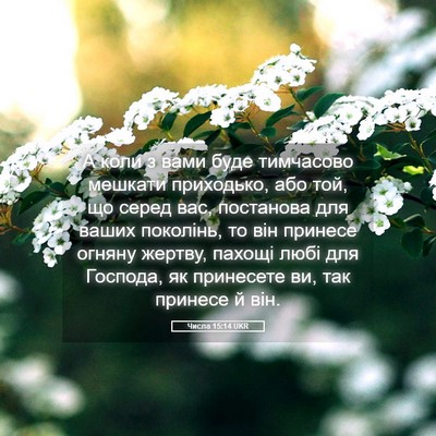 Picture 05 - Числа 15:14 UKR - А коли з вами буде - Bible Verse Picture