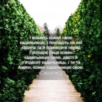 Picture 05 - Числа 16:17 UKR - І візьміть кожен свою - Bible Verse Picture