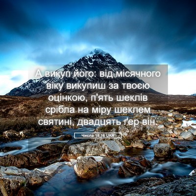 Picture 05 - Числа 18:16 UKR - А викуп його: від місячного - Bible Verse Picture