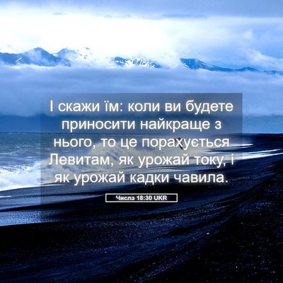 Picture 05 - Числа 18:30 UKR - І скажи їм: коли ви будете - Bible Verse Picture