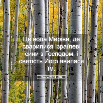 Picture 05 - Числа 20:13 UKR - Це вода Меріви, де - Bible Verse Picture