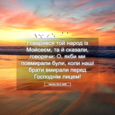 Picture 05 - Числа 20:3 UKR - І сварився той народ із - Bible Verse Picture