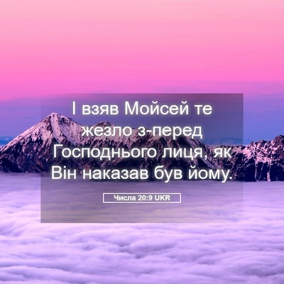 Picture 05 - Числа 20:9 UKR - І взяв Мойсей те жезло - Bible Verse Picture