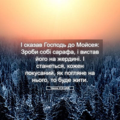 Picture 05 - Числа 21:8 UKR - І сказав Господь до Мойсея: - Bible Verse Picture