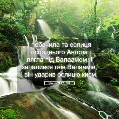 Picture 05 - Числа 22:27 UKR - І побачила та ослиця - Bible Verse Picture