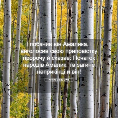Picture 05 - Числа 24:20 UKR - І побачив він Амалика, і - Bible Verse Picture