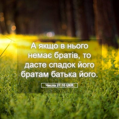 Picture 05 - Числа 27:10 UKR - А якщо в нього немає - Bible Verse Picture