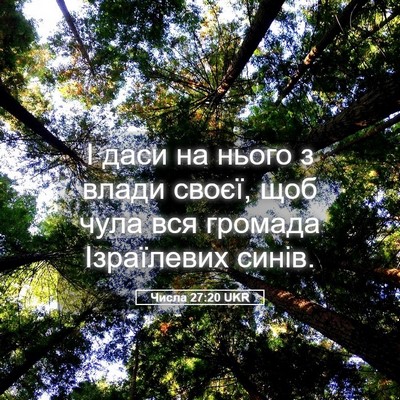 Picture 05 - Числа 27:20 UKR - І даси на нього з влади - Bible Verse Picture