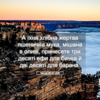 Picture 05 - Числа 28:20 UKR - А їхня хлібна жертва - Bible Verse Picture