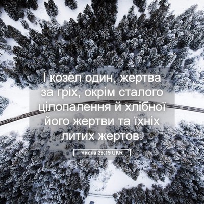 Picture 05 - Числа 29:19 UKR - І козел один, жертва за - Bible Verse Picture