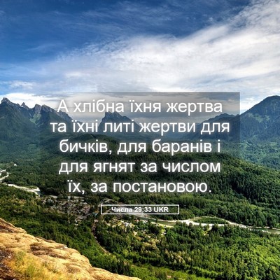 Picture 05 - Числа 29:33 UKR - А хлібна їхня жертва та - Bible Verse Picture