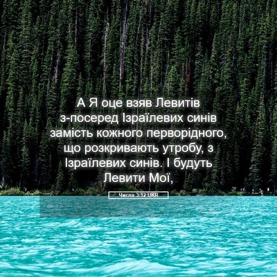 Picture 05 - Числа 3:12 UKR - А Я оце взяв Левитів - Bible Verse Picture