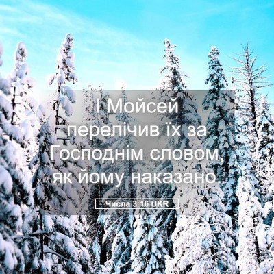 Picture 05 - Числа 3:16 UKR - І Мойсей перелічив їх за - Bible Verse Picture