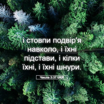 Picture 05 - Числа 3:37 UKR - і стовпи подвір'я навколо, - Bible Verse Picture