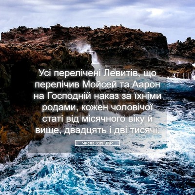 Picture 05 - Числа 3:39 UKR - Усі перелічені Левитів, що - Bible Verse Picture