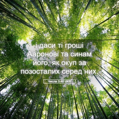 Picture 05 - Числа 3:48 UKR - і даси ті гроші Ааронові та - Bible Verse Picture