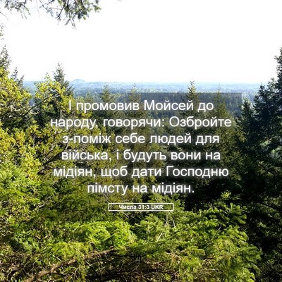 Picture 05 - Числа 31:3 UKR - І промовив Мойсей до - Bible Verse Picture