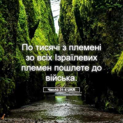 Picture 05 - Числа 31:4 UKR - По тисячі з племені зо всіх - Bible Verse Picture