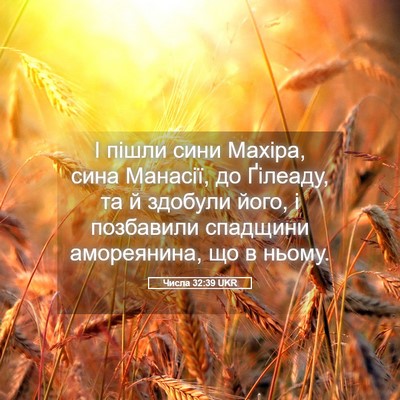 Picture 05 - Числа 32:39 UKR - І пішли сини Махіра, сина - Bible Verse Picture