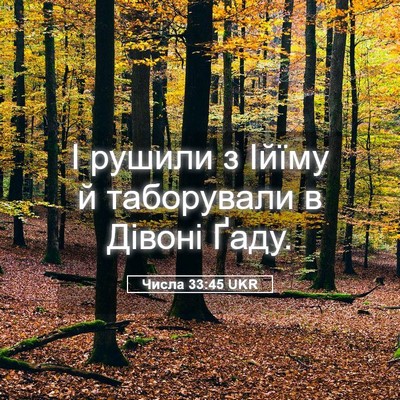 Picture 05 - Числа 33:45 UKR - І рушили з Ійїму й - Bible Verse Picture