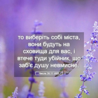 Picture 05 - Числа 35:11 UKR - то виберіть собі міста, - Bible Verse Picture