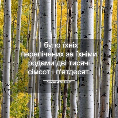 Picture 05 - Числа 4:36 UKR - І було їхніх перелічених - Bible Verse Picture