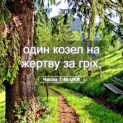 Picture 05 - Числа 7:46 UKR - один козел на жертву за - Bible Verse Picture