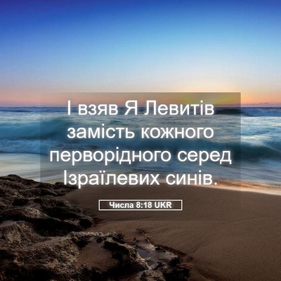 Picture 05 - Числа 8:18 UKR - І взяв Я Левитів замість - Bible Verse Picture